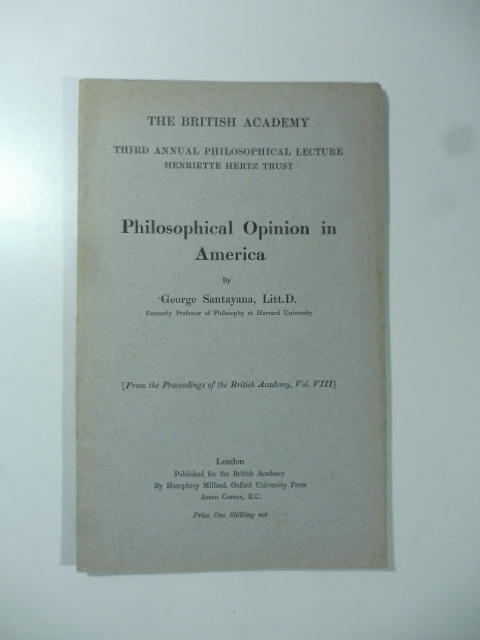 Philosophical Opinion in America